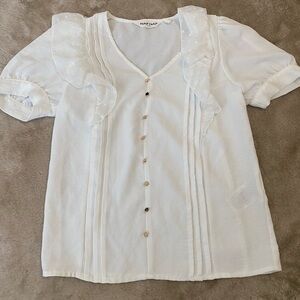 Naf Naf White Button-Up Blouse